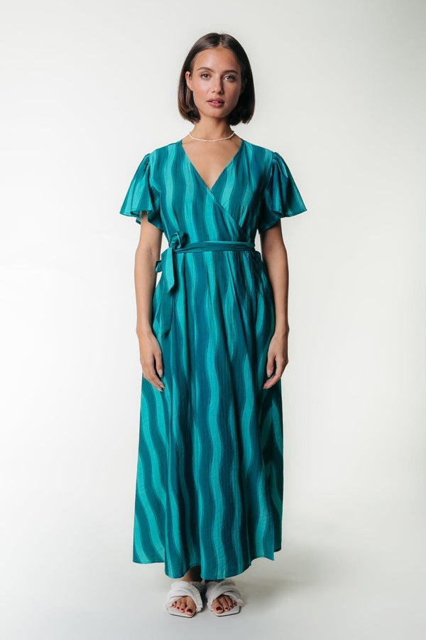 colourful rebel Ava Striped Wrap Dress