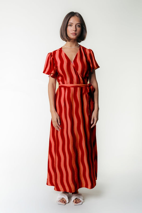 colourful rebel Ava Striped Wrap Dress