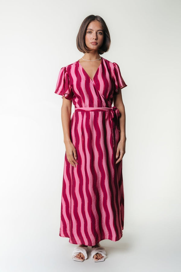 colourful rebel Ava Striped Wrap Dress
