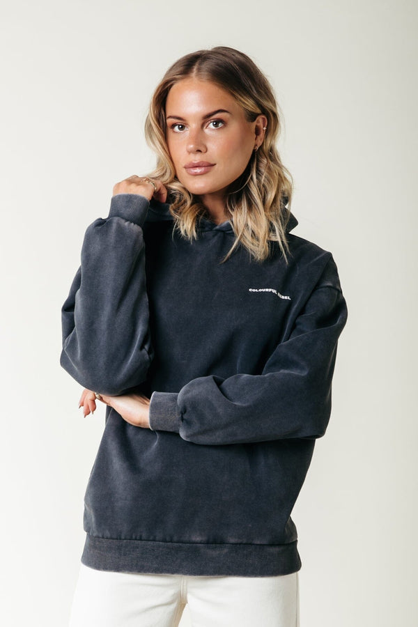 Colourful Rebel Concert Acid Wash Hoodie