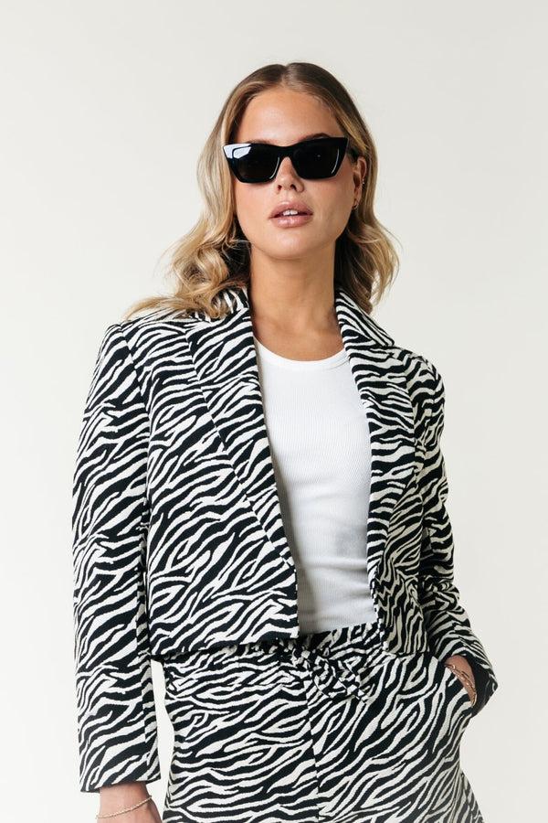colourful rebel Dente Zebra Jacquard Blazer