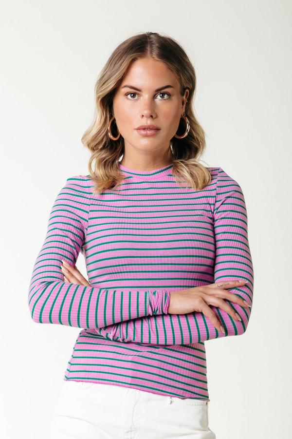 colourful rebel Jessie Stripe Rib Top