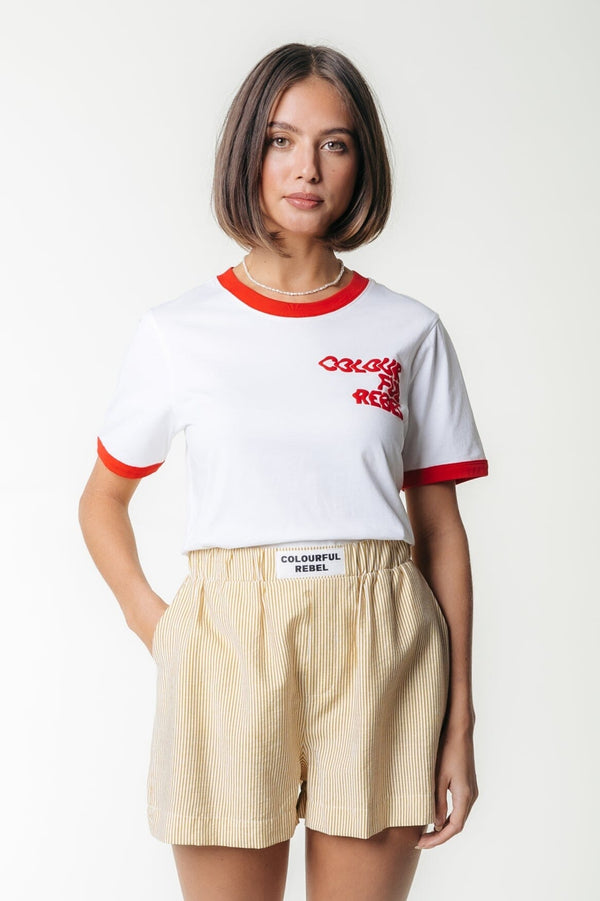 colourful rebel Lyn Striped Short