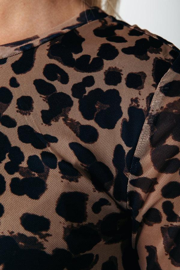 Colourful Rebel Maude Leopard Mesh Dress