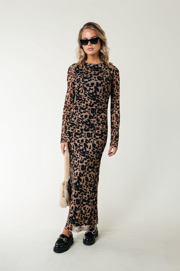 colourful rebel Maude Leopard Mesh Dress