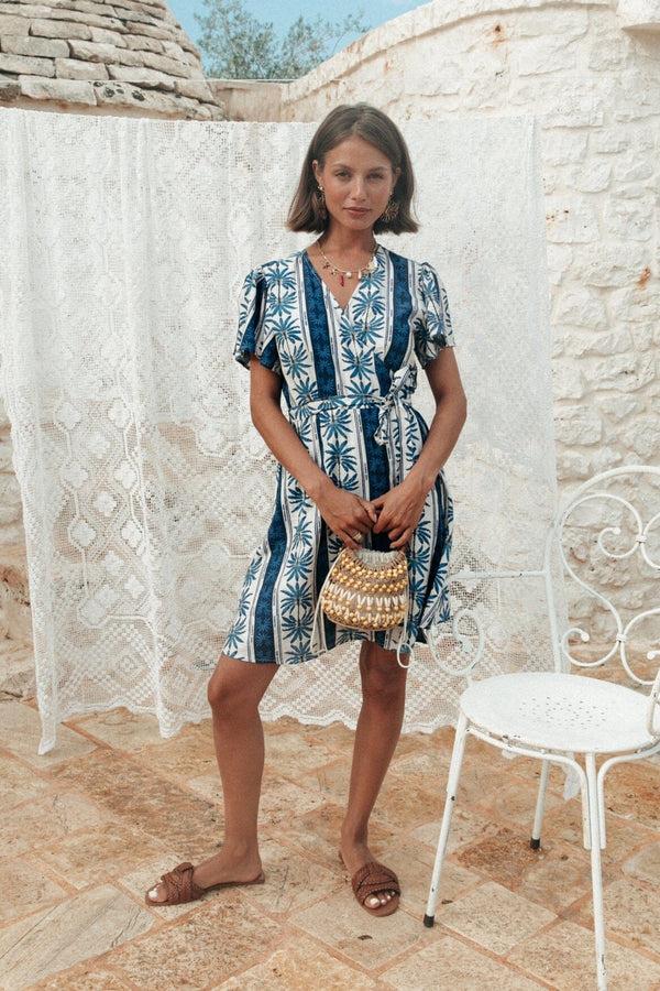 colourful rebel Nova Palm Wrap Dress