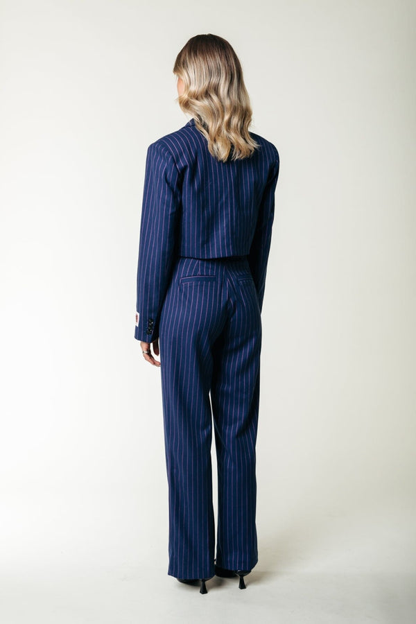 Colourful Rebel Rus Pinstripe Straight Pants