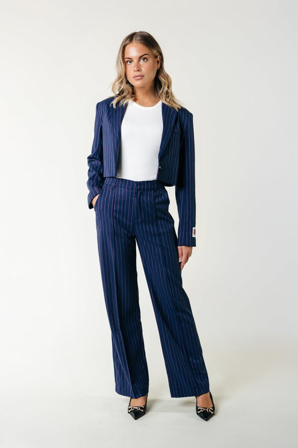 colourful rebel Rus Pinstripe Straight Pants