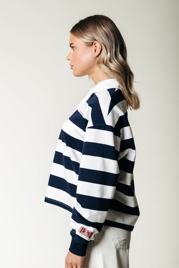 Colourful Rebel Skyler Striped Boyfriend Polo