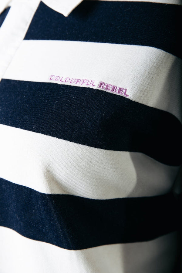 Colourful Rebel Skyler Striped Boyfriend Polo