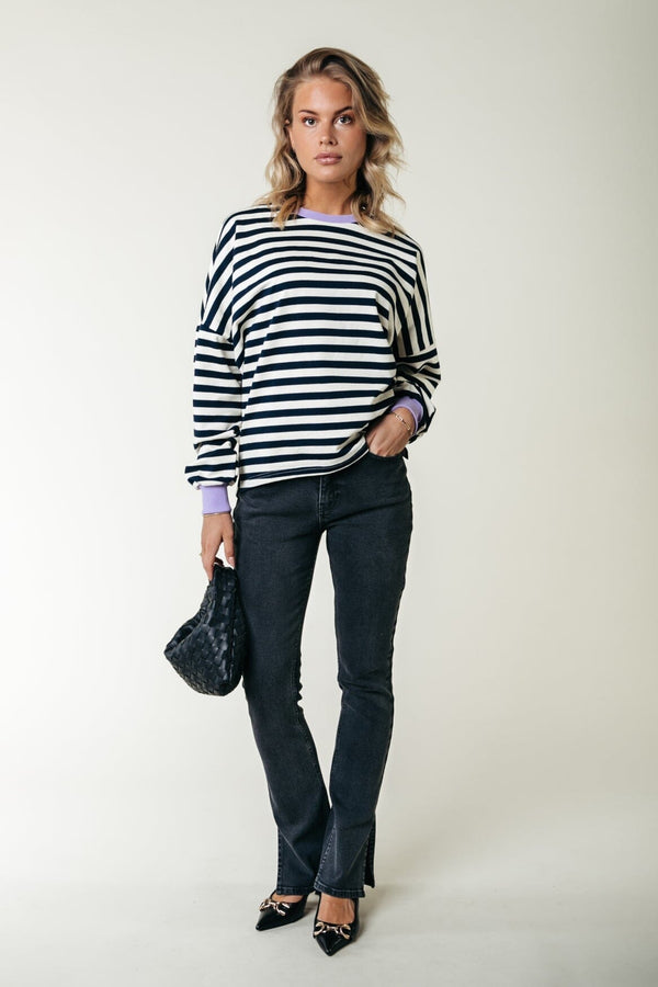Colourful Rebel Stripe Contrast Sweat
