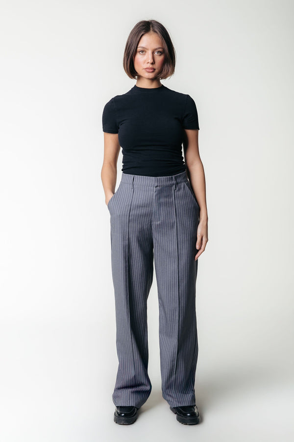 colourful rebel Rus Stripe Straight Pants Elastic Waistband