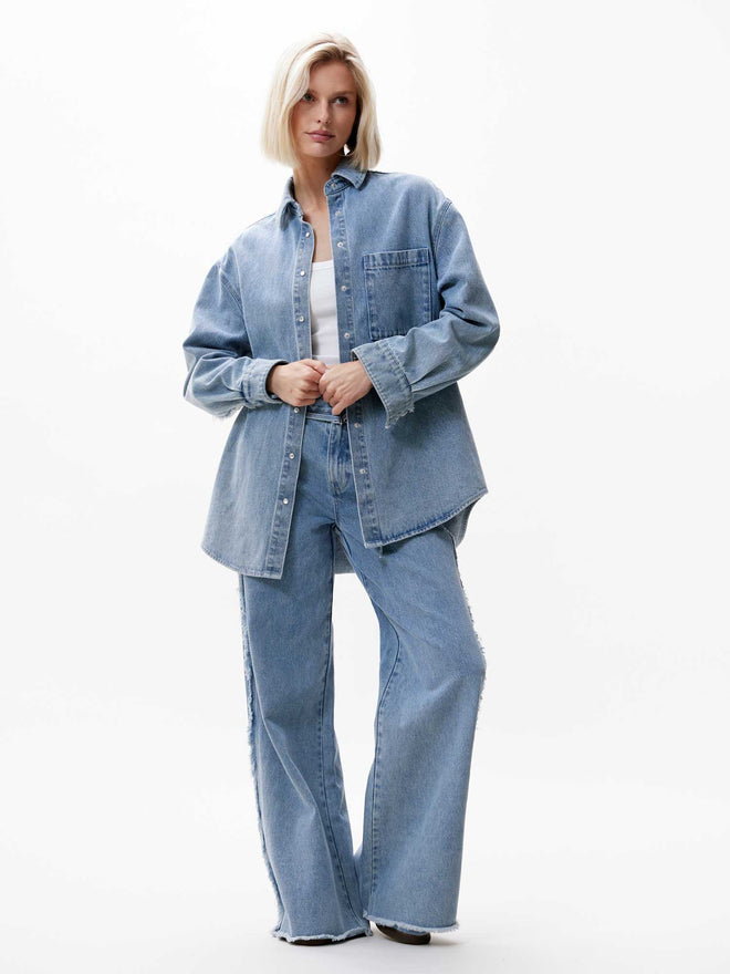 comfort studio by catwalk junkie Denim jacket met gerafelde details