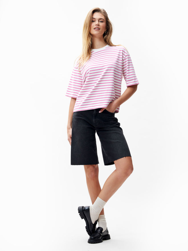 comfort studio by catwalk junkie Gestreept tshirt met losvallende pasvorm