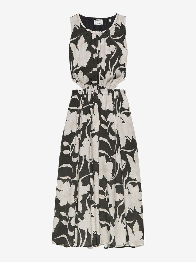 comfort studio by catwalk junkie Jurk met hibiscus dessin en rug detail