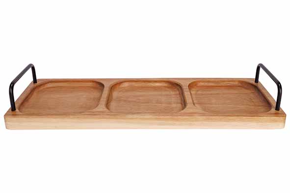 cosy & trendy ACACIA SERVEERPLANK 40X14CM MET HANDVAT