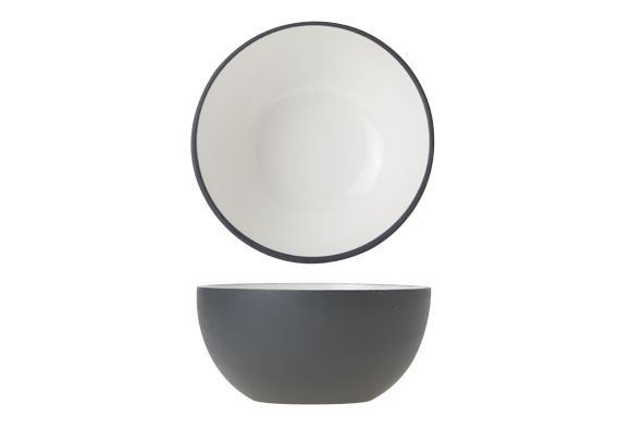 cosy & trendy ALU BOWL 10.5XH5CM WIT EMAIL GRAPHITE GR