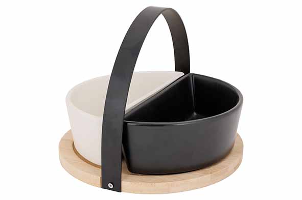 cosy & trendy APEROSET BAMBOE SERVEERPLANK + 2 SCHALEN 9 5X18 5X6CM