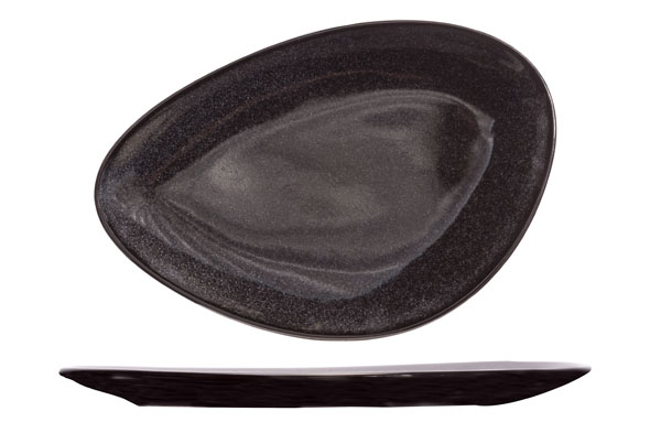 Cosy & Trendy BLACK GRANITE PLAT BORD 21X14CM DRIEHOEKIG