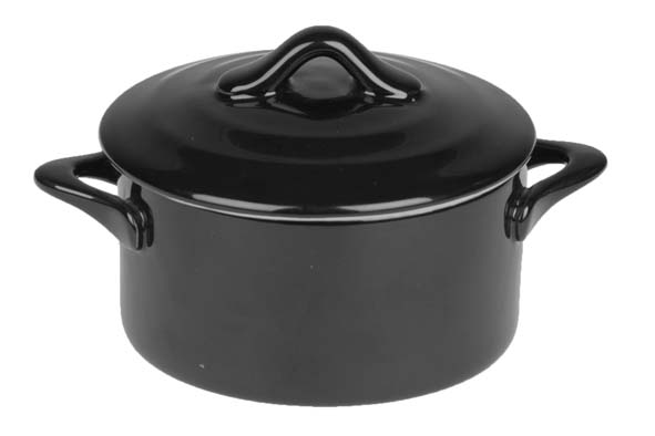cosy & trendy BLACK OVENSCHOTEL MET DEKSEL 0 2L D10XH5 CM ROND