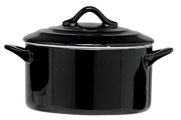 cosy & trendy BLACK OVENSCHOTEL MET DEKSEL 0 5L D12 5X H7CM ROND