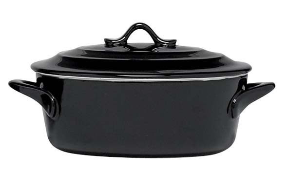 cosy & trendy BLACK OVENSCHOTEL MET DEKSEL 0 5L D16 5X 13XH6CM OVAAL