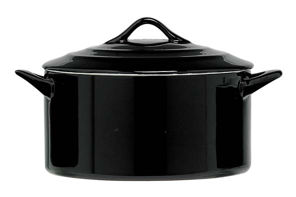 cosy & trendy BLACK OVENSCHOTEL MET DEKSEL 1L D17XH8CM ROND