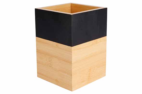 cosy & trendy BLACK&WOOD HOUDER VOOR KEUKENHULPJES 10X10XH14 5CM