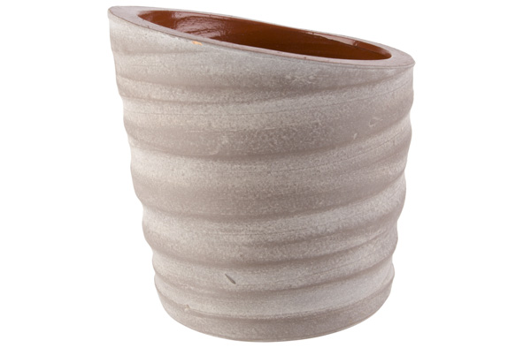 cosy & trendy BLOEMPOT CINNAMON TAUPE 16X16XH16CM RON D CONISCH AARDEWERK