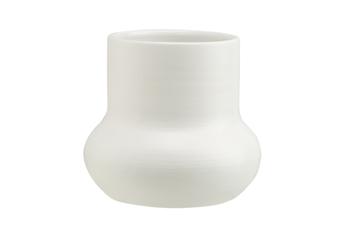 Cosy & Trendy BLOEMPOT COLD WIT 22X22XH22CM ROND AARDE WERK