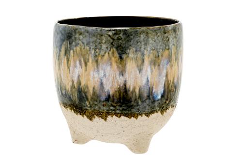 cosy & trendy BLOEMPOT COLORMIX GLAZING BLAUW 10 5X10 5X12CM ROND AARDEWERK