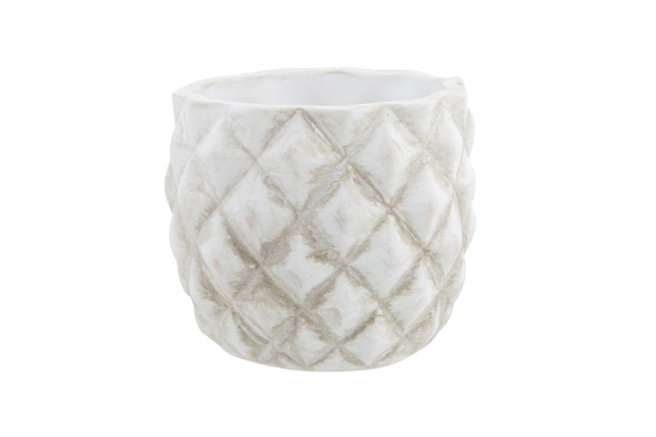 cosy & trendy BLOEMPOT FACET WASHED CREME 13X13XH13CM ROND