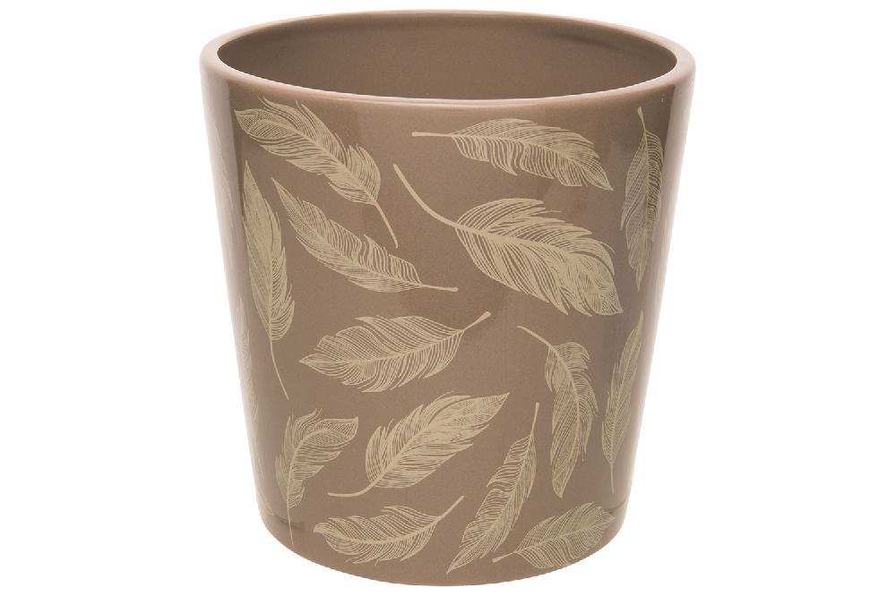 cosy & trendy BLOEMPOT FEATHERS TAUPE 15X15XH15CM CONI SCH DOLOMIET