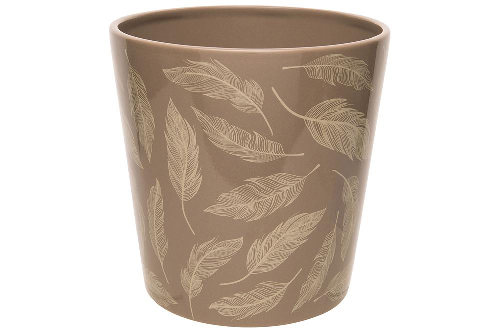 cosy & trendy BLOEMPOT FEATHERS TAUPE 17X17XH17CM CONI SCH DOLOMIET