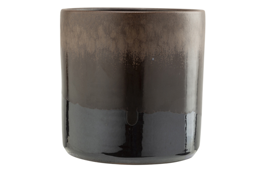 cosy & trendy BLOEMPOT GLAZED BRUIN 18X18XH18CM CILIND RISCH AARDEWERK