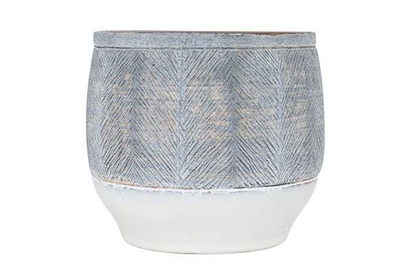 cosy & trendy BLOEMPOT GREY WASH BRUIN 18X18XH16CM RON D AARDEWERK