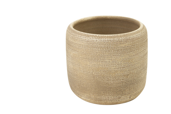 cosy & trendy BLOEMPOT GROVES ZAND 16X16XH14CM AARDEWE RK