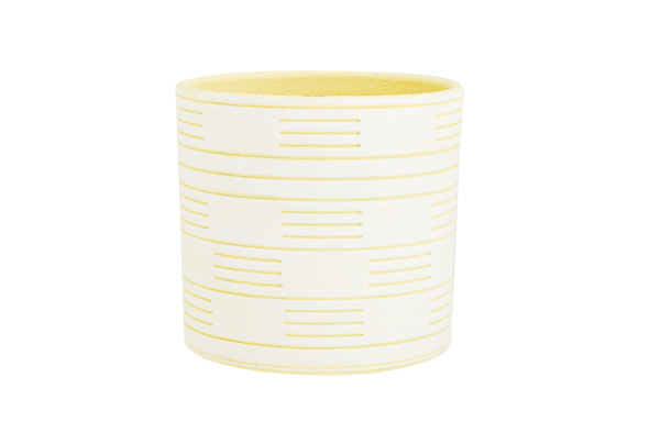 cosy & trendy BLOEMPOT LOLLY GEEL 13 5X13 5XH13CM CILI NDRISCH AARDEWERK