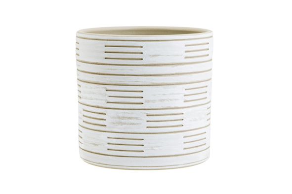 Cosy & Trendy BLOEMPOT LOLLY GREIGE 13 5X13 5XH13CM CI LINDRISCH AARDEWERK