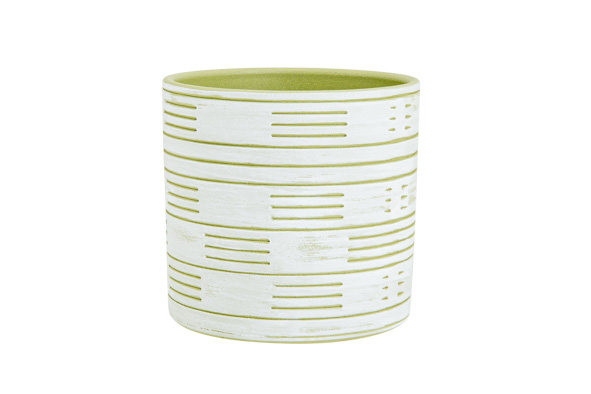 cosy & trendy BLOEMPOT LOLLY GROEN 13 5X13 5XH13CM CIL INDRISCH AARDEWERK