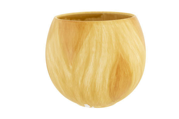 Cosy & Trendy BLOEMPOT OLIVE WOOD LOOK NATUUR 12 5X12 5XH11CM BOL AARDEWERK