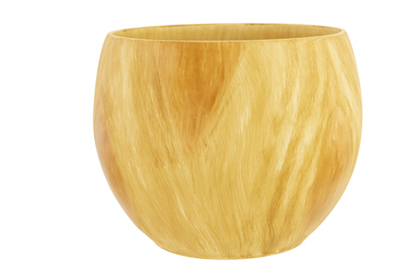 Cosy & Trendy BLOEMPOT OLIVE WOOD LOOK NATUUR 15X15XH1 3CM BOL AARDEWERK