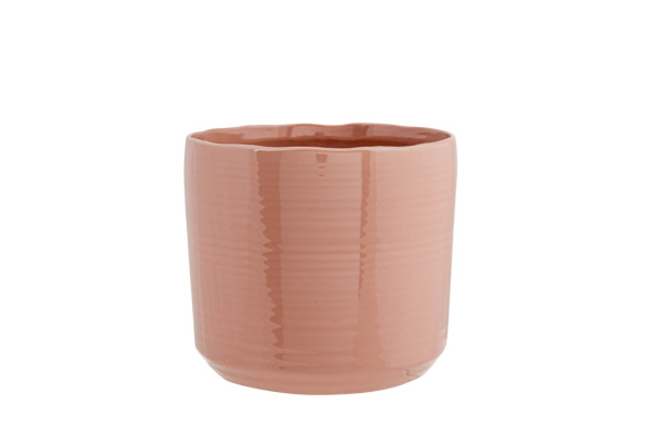 Cosy & Trendy BLOEMPOT OUD ROZE 16 5X16 5XH15CM CILIND RISCH AARDEWERK