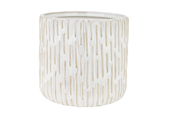 cosy & trendy BLOEMPOT RAIN GREIGE 13 5X13 5XH12 5CM C ILINDRISCH AARDEWERK