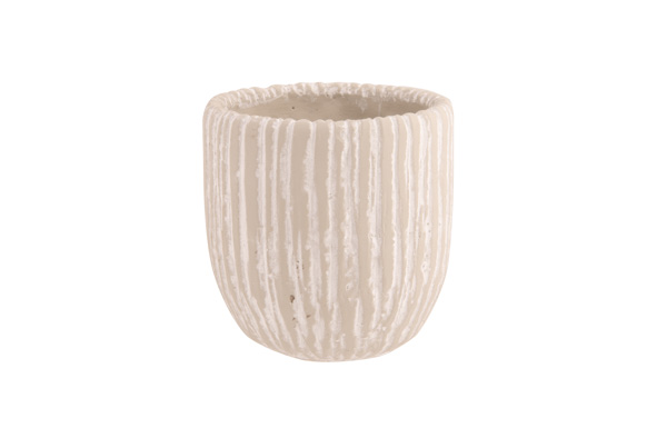 cosy & trendy BLOEMPOT ROUGH GREIGE 13X13XH13 5CM ROND AARDEWERK