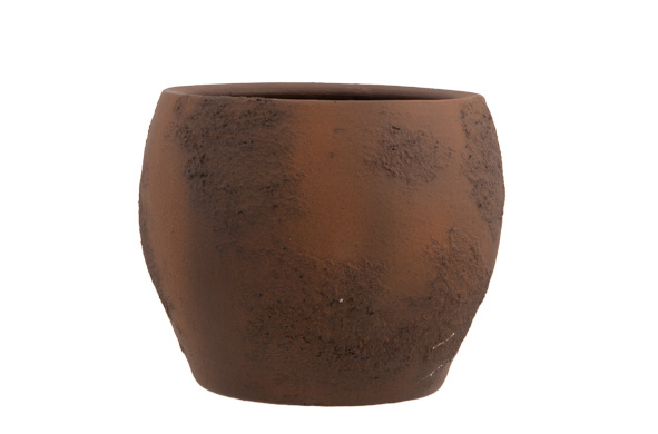 cosy & trendy BLOEMPOT ROUGH SANY BRUIN 17X17XH14CM BO L AARDEWERK