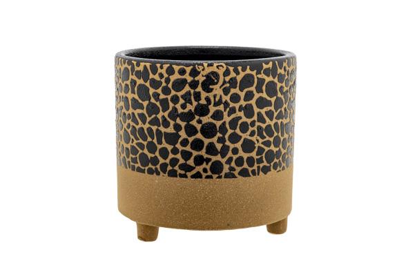 cosy & trendy BLOEMPOT SERRA SKIN CAMEL 11 5X11 5XH11C M ROND AARDEWERK