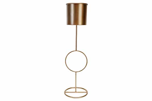 Cosy & Trendy BLOEMPOT STANDER POT 11X10CM GOUD 13 5X1 3 5XH47 5CM ANDERE METAAL