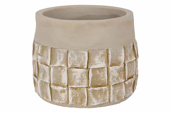 Cosy & Trendy BLOEMPOT SURFACES GREIGE 12X12XH9 5CM RO ND CONISCH CEMENT