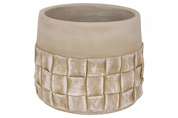 Cosy & Trendy BLOEMPOT SURFACES GREIGE 16X16XH13CM RON D CONISCH CEMENT